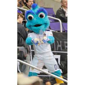 BIGGYMONKEY™ Disfraz de mascota de hombre azul con ojos grandes