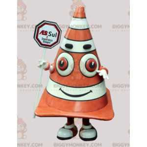 Costume de mascotte BIGGYMONKEY™ de plot géant orange et blanc.