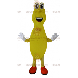 Costume da mascotte sorridente allampanato uomo giallo