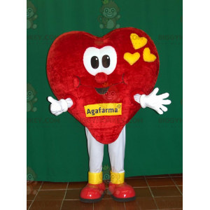 Costume da mascotte BIGGYMONKEY™ con cuore rosso e giallo