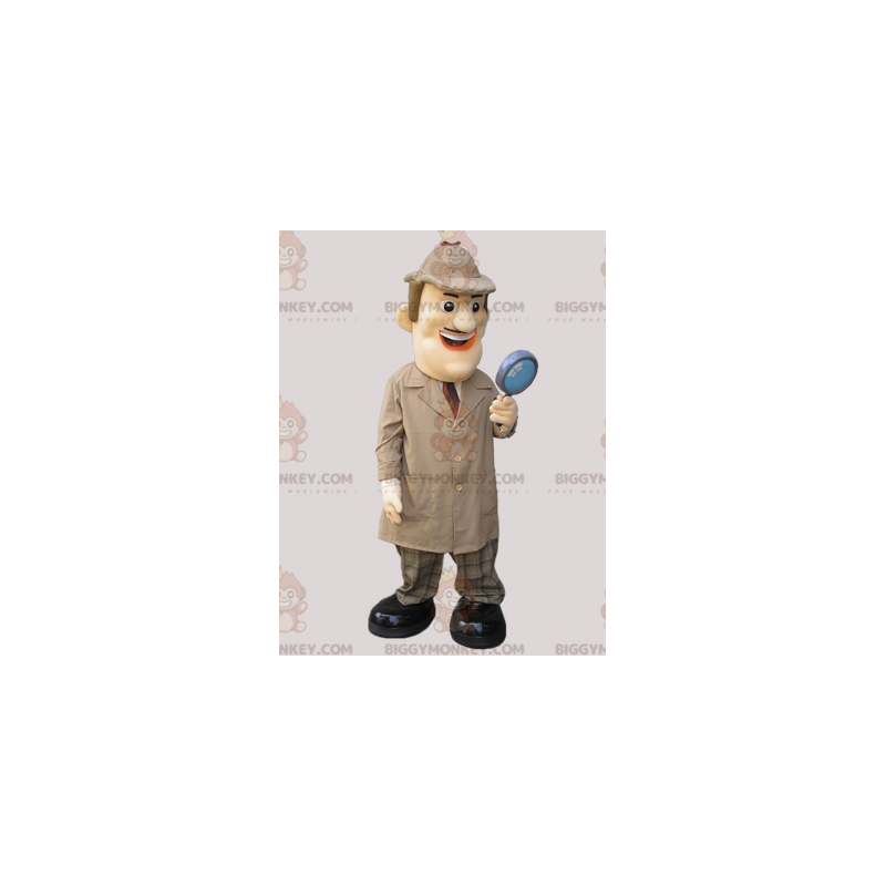 Private Investigator BIGGYMONKEY™ Mascot Costume Dressed in