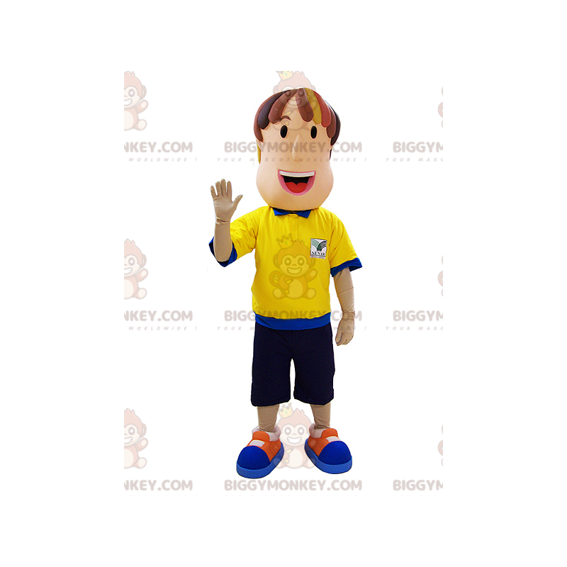 Traje de mascote de árbitro homem BIGGYMONKEY™ com roupa azul e