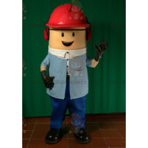 Worker BIGGYMONKEY™ mascot costume. BIGGYMONKEY™ Construction