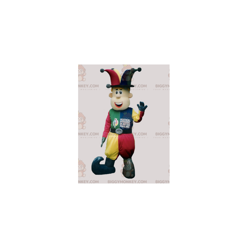 Colorful Tumbler Jester BIGGYMONKEY™ Mascot Costume –