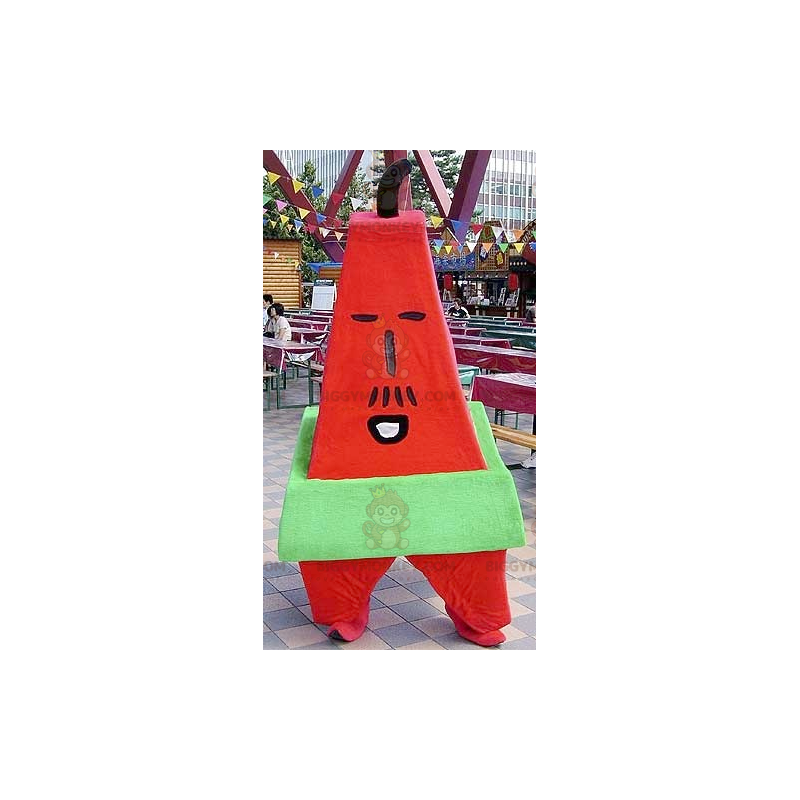 Costume da mascotte gigante rosso e verde lettera A