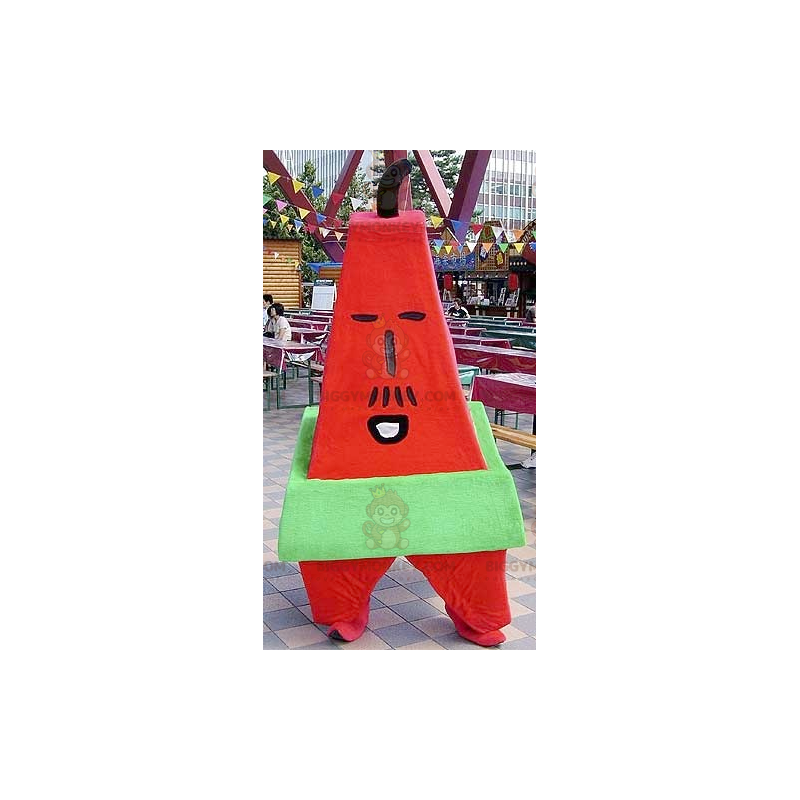 Disfraz de mascota gigante rojo y verde letra A BIGGYMONKEY™ -