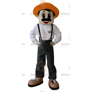 Costume da mascotte BIGGYMONKEY™ da contadino baffuto con