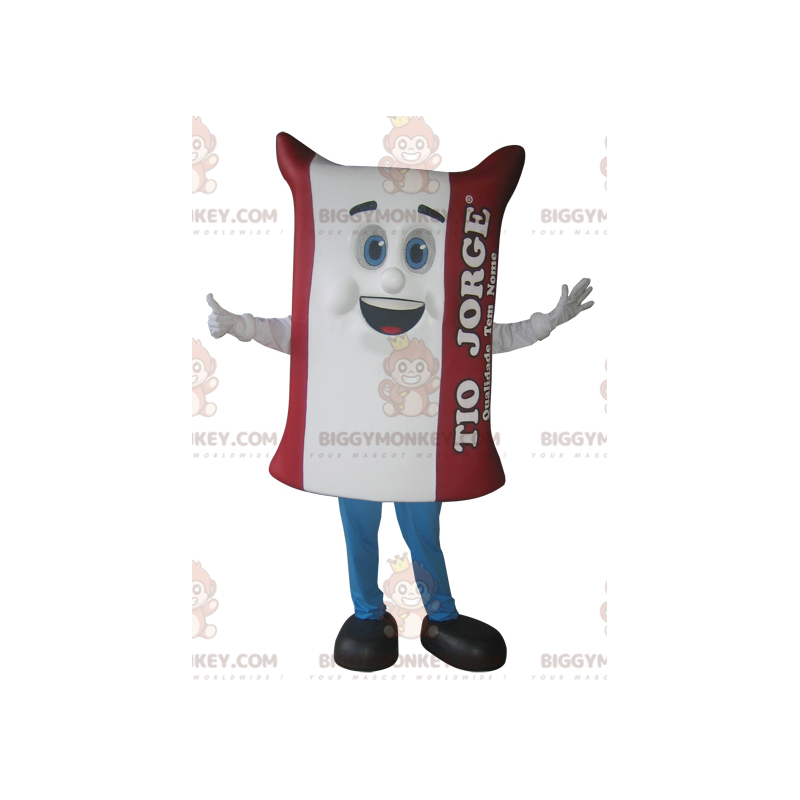 Giant White and Red Rice Bag BIGGYMONKEY™ Mascot Costume –