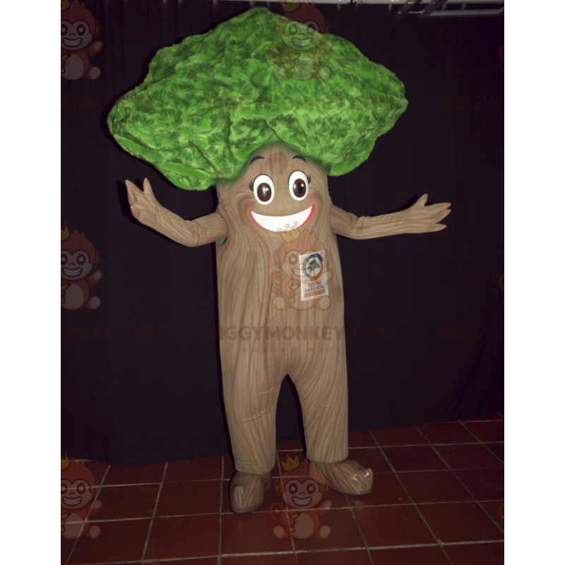 Jolly Giant grönt och brunt träd BIGGYMONKEY™ maskotdräkt -