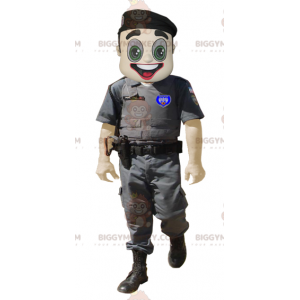 Traje de mascote de policial militar uniformizado BIGGYMONKEY™