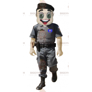 Uniformierter Militärpolizist BIGGYMONKEY™ Maskottchenkostüm -
