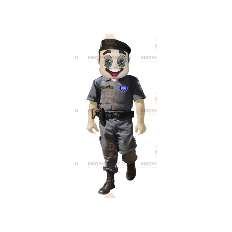 Disfraz de mascota BIGGYMONKEY™ oficial de policía militar