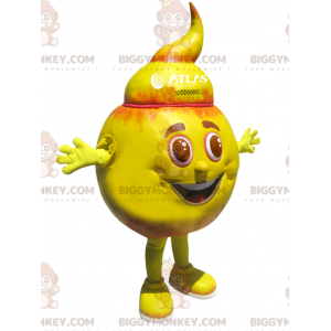 Orange och gul rund snögubbe BIGGYMONKEY™ maskotdräkt -