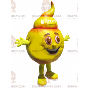 Orange and Yellow Round Snowman BIGGYMONKEY™ Mascot Costume –