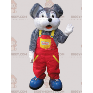 Costume de mascotte BIGGYMONKEY™ de souris grise et blanche