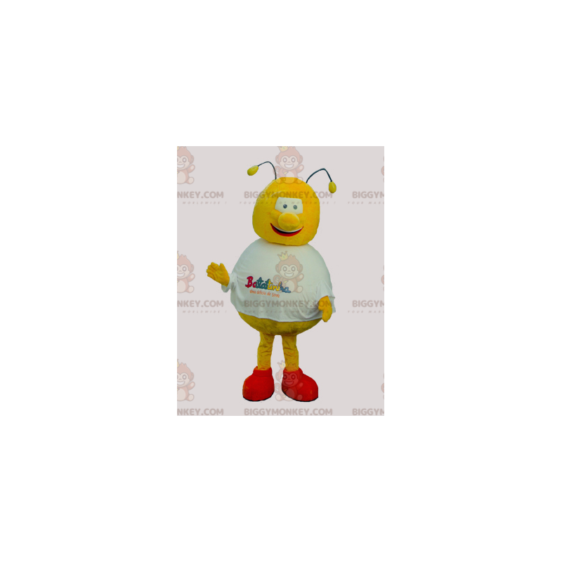 BIGGYMONKEY™ Funny Round Yellow And Red Bee Mascot Costume -