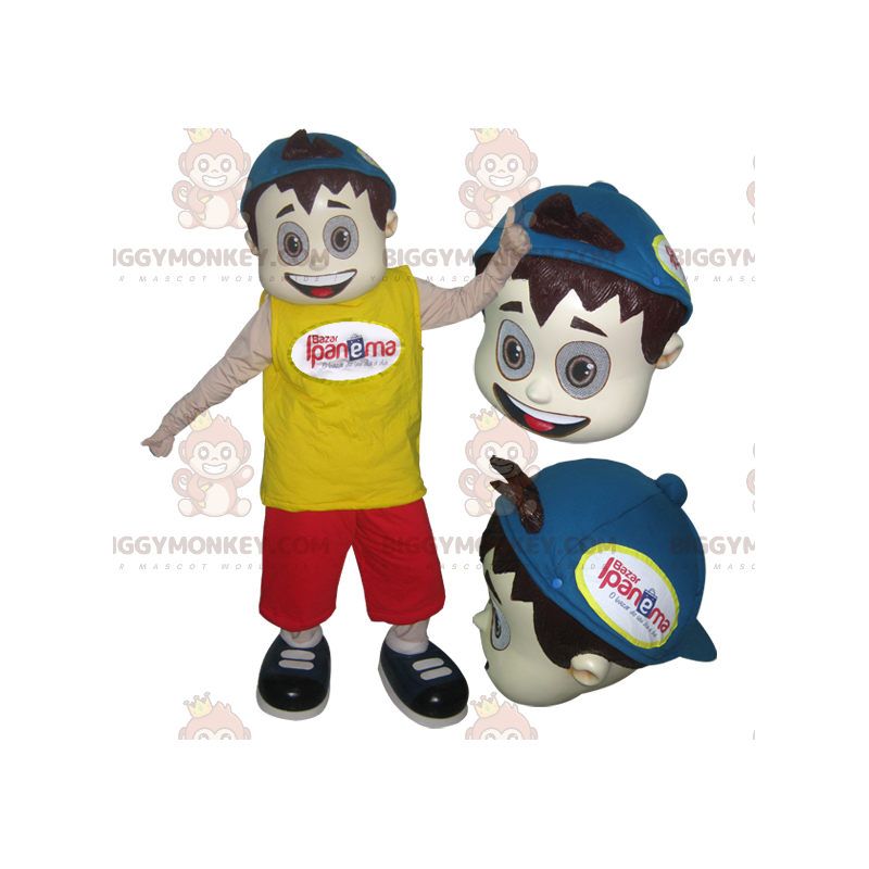 BIGGYMONKEY™-mascottekostuum voor tienerjongen met pet -