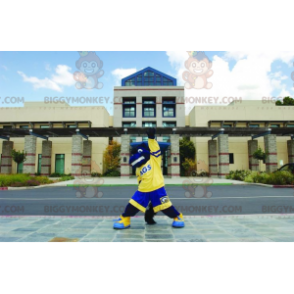 Blue and Yellow Horse BIGGYMONKEY™ Mascot Costume -