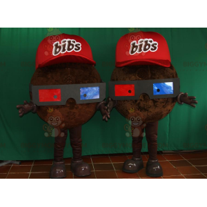 2 Bibs chokolade slik BIGGYMONKEY™s maskot - Biggymonkey.com