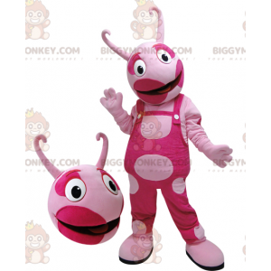 Disfraz de mascota bicolor de criatura rosa BIGGYMONKEY™.