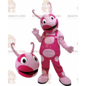 Traje de mascote BIGGYMONKEY™ de criatura rosa em dois tons.