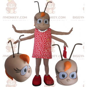 BIGGYMONKEY™ vrouwelijke 4-armige insectenmascotte kostuum met