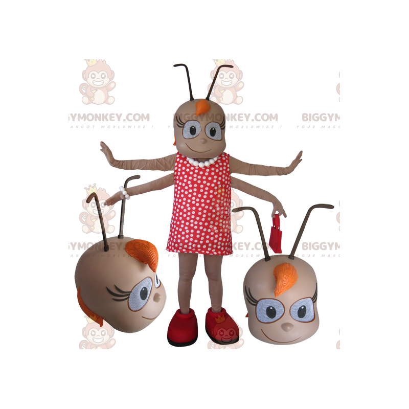 BIGGYMONKEY™ Female 4 Arm Insect Mascot Costume with Antennae -