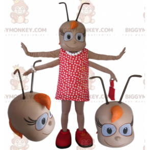 BIGGYMONKEY™ Female 4 Arm Insect Mascot Costume with Antennae -
