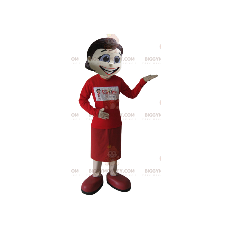 BIGGYMONKEY™ Mascot Costume of Very Elegant Brunette Woman