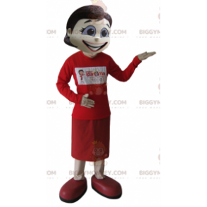 BIGGYMONKEY™ Mascot Costume of Very Elegant Brunette Woman