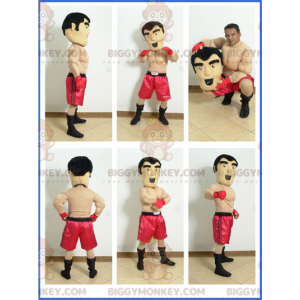 BIGGYMONKEY™ Mascot Costume Shirtless Boxer With Red Shorts –