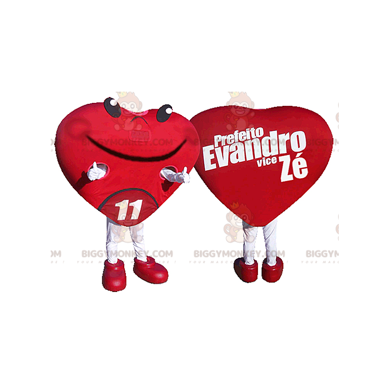 Costume da mascotte gigante cuore rosso BIGGYMONKEY™. Costume