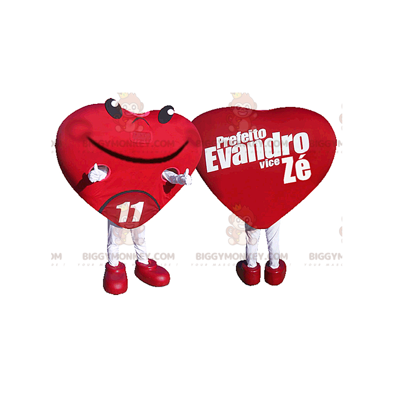 Disfraz de mascota gigante de corazón rojo BIGGYMONKEY™.