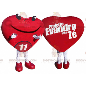 Costume da mascotte gigante cuore rosso BIGGYMONKEY™. Costume