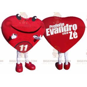 Gigantisch rood hart BIGGYMONKEY™ mascottekostuum. Romantisch