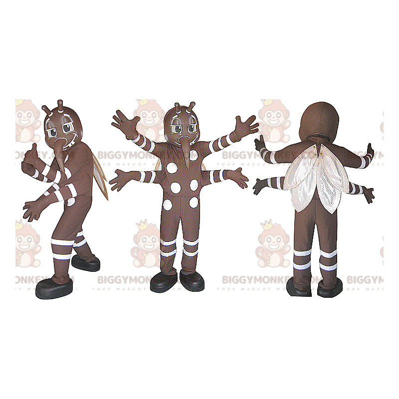 Velmi zdařilý kostým maskota hnědobílého komára BIGGYMONKEY™ –