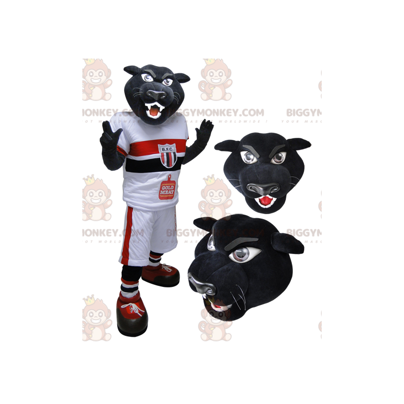 BIGGYMONKEY™ Black Panther Tiger Mascot Costume In Sportswear –