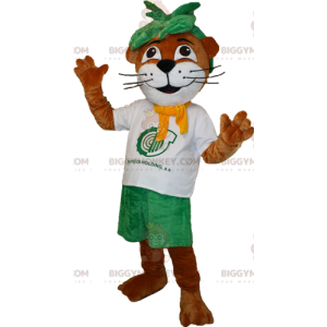Brown and White Beaver Otter BIGGYMONKEY™ Mascot Costume –