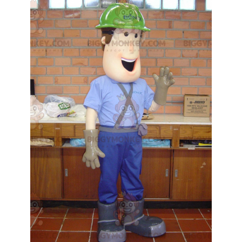 BIGGYMONKEY™ Carpenter Worker Mascot-dräkt med hjälm -