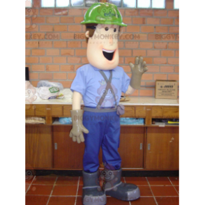 BIGGYMONKEY™ Carpenter Worker Mascot Costume with Hard Hat -