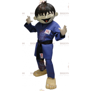 Karateka judoka BIGGYMONKEY™ mascottekostuum. Aziatische kimono