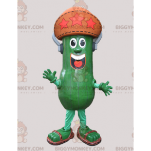 BIGGYMONKEY™ Kæmpe pickle agurk maskotkostume med hat -