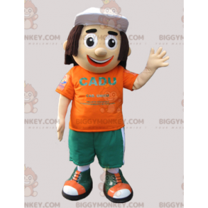 BIGGYMONKEY™ costume mascotte da uomo con capelli medio lunghi.