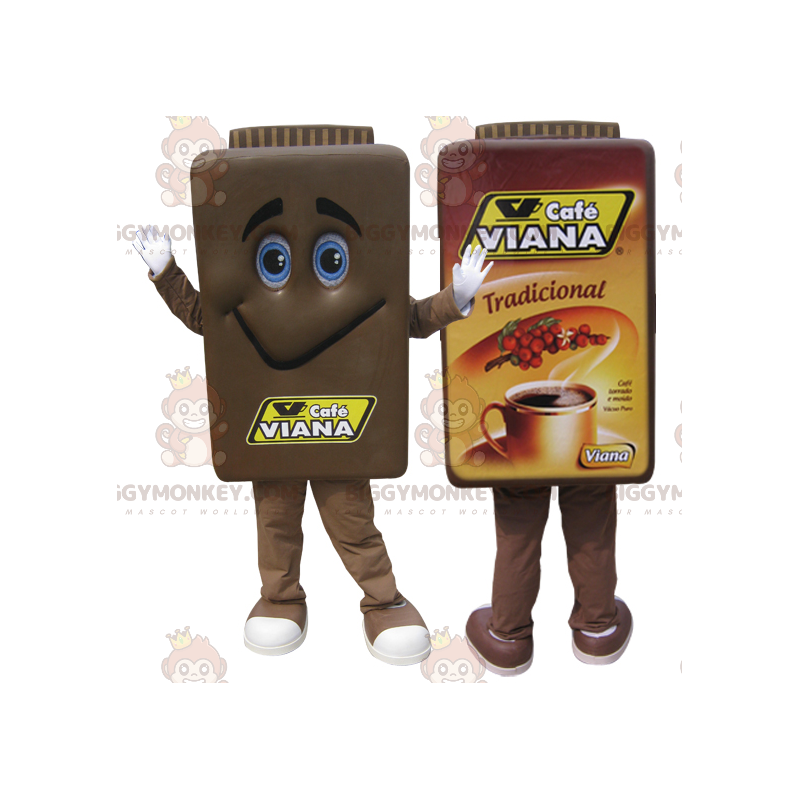 Costume da mascotte BIGGYMONKEY™ per caffettiera marrone. Caffè