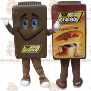 Braune Kaffeekanne BIGGYMONKEY™ Maskottchen-Kostüm. Café Viana