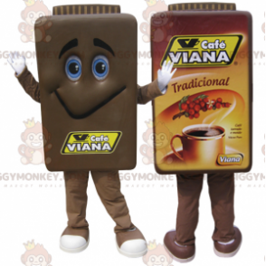 Bruin koffiepot BIGGYMONKEY™ mascottekostuum. Café Viana -