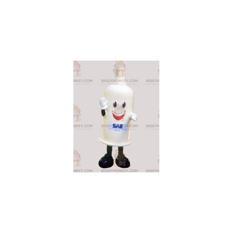 Disfraz de mascota BIGGYMONKEY™ de condón blanco gigante -