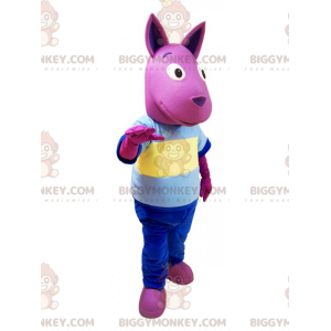 BIGGYMONKEY™ Costume da mascotte canguro rosa con abito