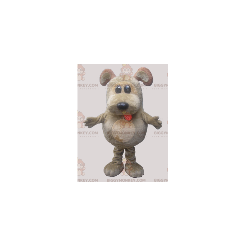 Costume de mascotte BIGGYMONKEY™ de chien gris et beige.