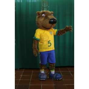 Kostium maskotka niedźwiedź brunatny Bóbr BIGGYMONKEY™ w stroju